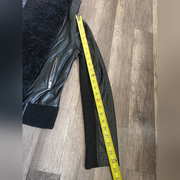 YIGAL AZROUEL CUT25 Black Grunge Designer Leather Moto Jacket Sherling - Picture 11 of 16